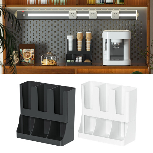 Vertical Cup Storage Rack Save Counter Space Any Room Or-Black 2