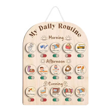 Wooden Youngsters Responsibility Chart Rewritable Daily Routine