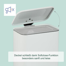 Smalle badkamerprullenbak 5L - Soft-Close, voetpedaal