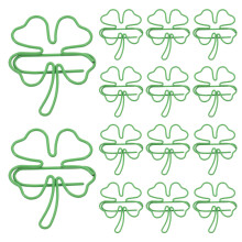 40Pcs Mini Clover Paper Clips Green Metal Binder Clips for Journaling