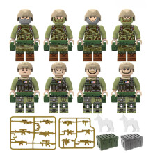 8 PCS U.S. & Russian Special Forces with Replaceable Accessories Building Blocks Set for Boys & Girls