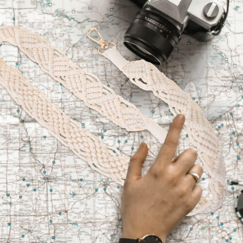 Comfortabele Beige Camera Sling Met Anti-Val Bescherming 2