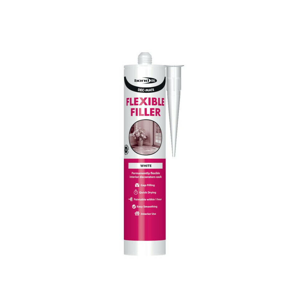 Dec-Mate Flexible Filler Quick Drying Interior Decorators Caulk Sealant Bond Eu4 5061022236087
