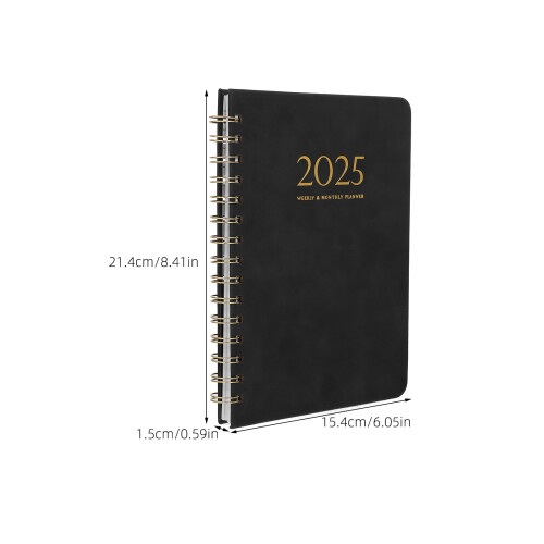 1PU Notebook Agenda PU Noir Pour Maison Avec Suivi Complet 1