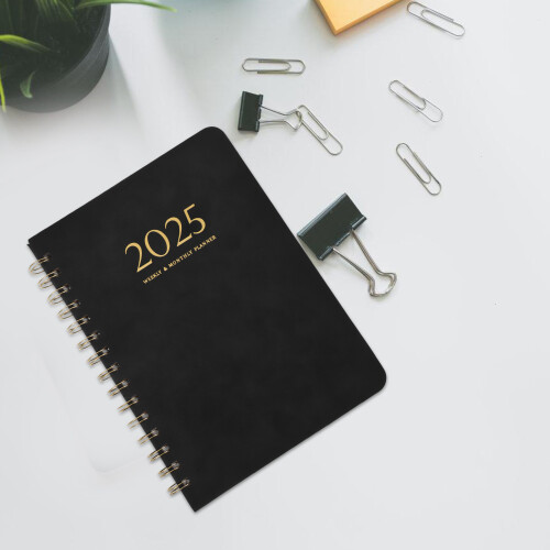 1PU Notebook Agenda PU Noir Pour Maison Avec Suivi Complet 2