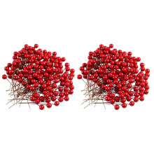 400 Stück Holly Berries KüNstliche Beeren für Weihnachtskranzdekorationen Kranzherstellung Liefert Partydekoration