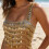 Multi Layer Sparkly Crystal Crop Tank Top for-light gold os 4