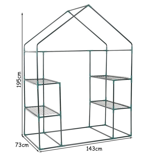 Skleník s policemi, PVC kryt, 143 x 73 x 195 cm 1