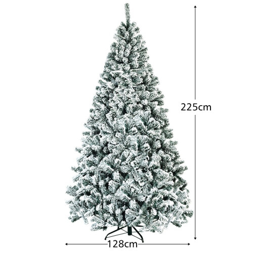 Artificial Christmas Tree, 225cm, Snowy, Metal Stand 1