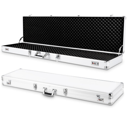 Lockable Silver Gun Case with Foam Insert 2