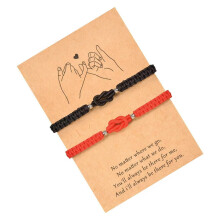 Trendiger Freundschaftsarmband-Schmuck mit Knoten in Rot und-A02