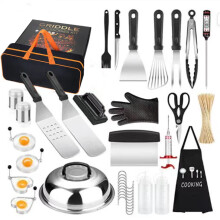 (137-piece set) 40-Piece Outdoor BBQ Tool Set with Apron & Clips