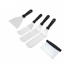 (Five-piece set) Stainless Steel BBQ Set: Grill Fork, Spatula & Iron Plate