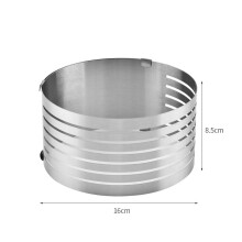 (Small Layered 6-8 inches) Verstellbarer Edelstahl-Backring für Kuchen und Mousse