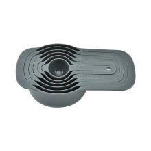 (Gray) Ensemble de cuillères doseuses colorées en plastique PP pour la cuisine – Tasse à pâtisserie pliable, kit de 6 pièces