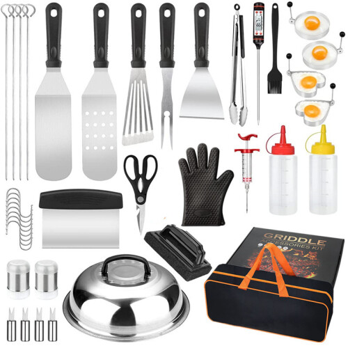 (30-piece set) Set di 40 utensili per barbecue da esterno con grembiule e clip 1
