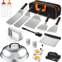 (17-piece set) Stainless Steel BBQ Tool Set with Griddle Spatula