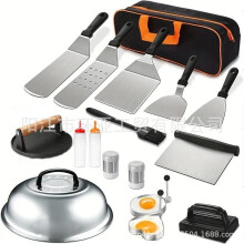 (17-piece set) Stainless Steel BBQ Tool Set with Griddle Spatula