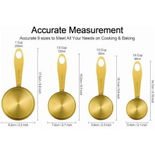 (4-piece set) Set di 12 misurini e cucchiai dosatori magnetici in acciaio inossidabile per la cottura al forno.