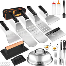 (24-piece set) Stainless Steel BBQ Tool Set with Griddle Spatula