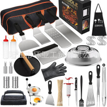 (134-piece set) Stainless Steel BBQ Tool Set with Griddle Spatula