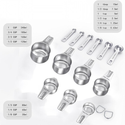 (13 Pieces) Set di 21 misurini: kit bilancia per pasticceria e caffè