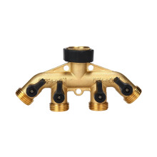 Heavy Duty 4 Way 3/4inch Faucet Water Splitter Garden Hose-2