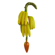 Realistischer Bananenstiel, künstliche Früchte aus-Gelbgrün