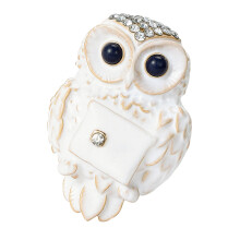 Stijlvolle uilvormige broche zinklegering badge pin-Wit