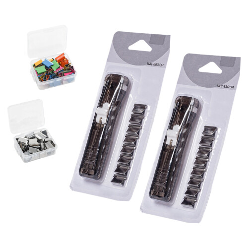Compact Pin Pusher Pinless Stapler Alternative Including 2-C