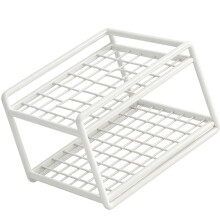 Practical Square Iron Holder With Compartments-White S