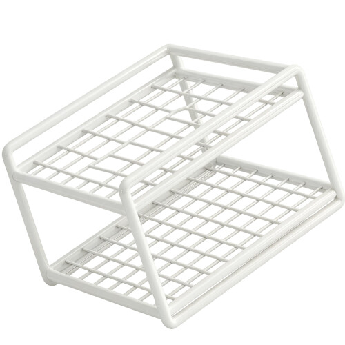 Practical Square Iron Holder With Compartments-White S