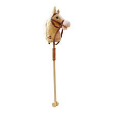 Fun Imitation Horse Head Ride On Toy with Wood Wheels For-F