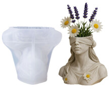 Moule de Pot de fleur de déesse aux yeux bandés en Silicone de