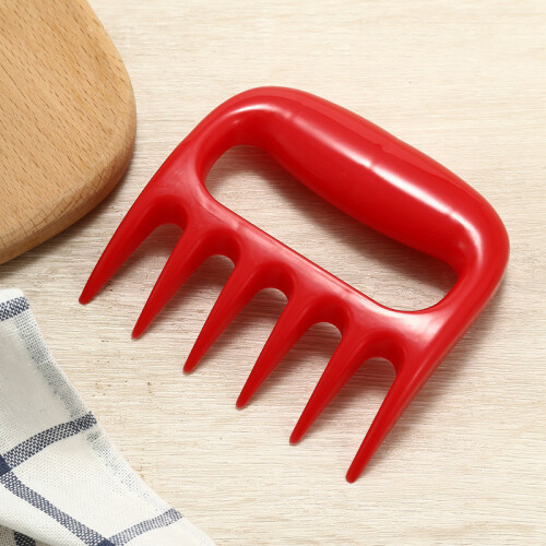 (Red) Bear Paw Meat Shredder Tool for BBQ & Camping 2