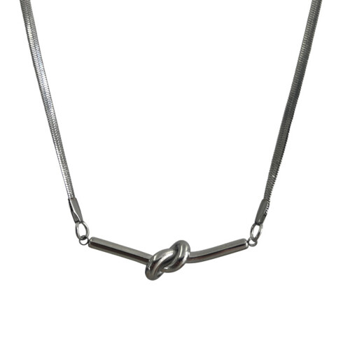 Collier chaîne serpent noué Unique et moderne en acier titane 1