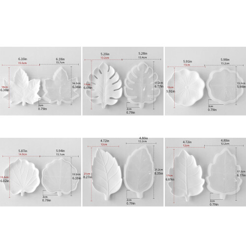 Moule en forme de feuille de Silicone, paquet de 6, pour 2