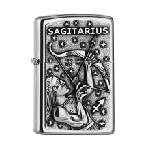 Zippo Lighter Sagittarius Zodiac Sign Street Chrome Windproof Refillable Fuel