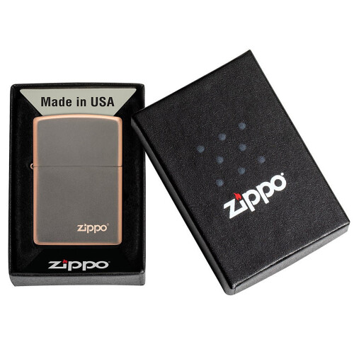 Zippo Zippo Lighter Rustic Bronze Logo Windproof Flame Refillable Lighter Flip Top 1