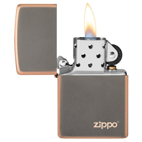 Zippo Zippo Lighter Rustic Bronze Logo Windproof Flame Refillable Lighter Flip Top 2