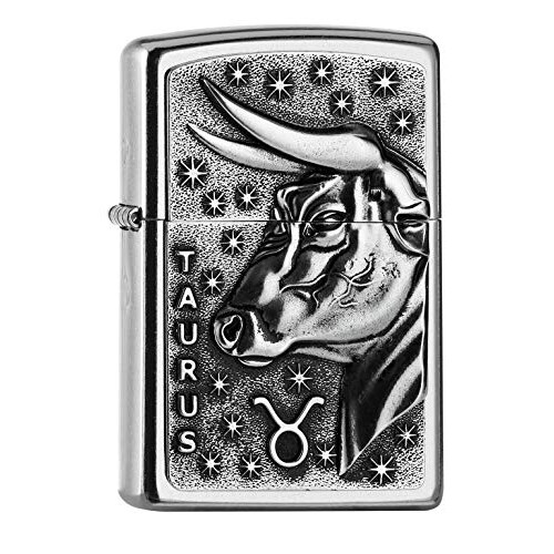 Zippo Zippo Lighter Taurus Zodiac Sign Horoscope Chrome Windproof Flame Refillable 2
