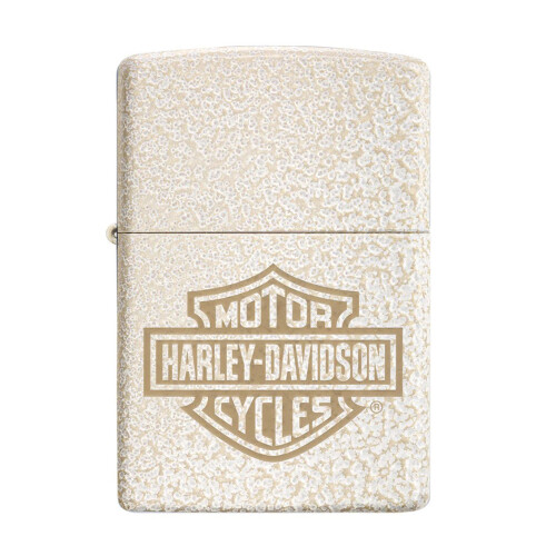 Zippo Zippo Harley Davidson Lighter Mercury Glass Effect Laser Engraved White Gold 1
