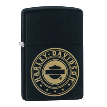 Zippo Harley Davidson Lighter Gold Logo Black Matt Finish Windproof Refillable