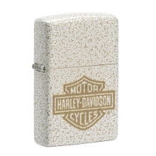 Zippo Harley Davidson Lighter Mercury Glass Effect Laser Engraved White Gold