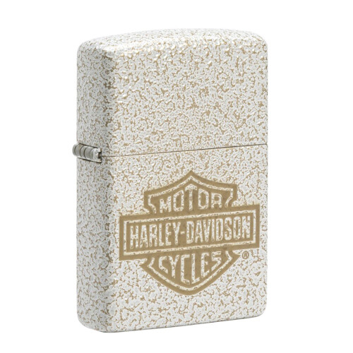 Zippo Zippo Harley Davidson Lighter Mercury Glass Effect Laser Engraved White Gold