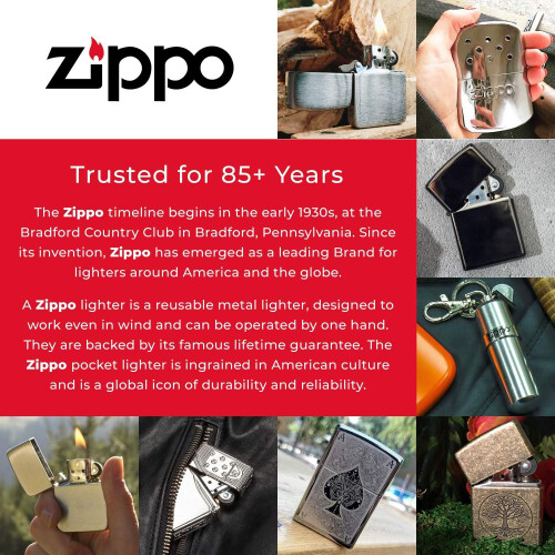 Zippo Zippo Lighter Four Leaf Clover Polish Chrome Laser Engraved Windproof Refillable 2