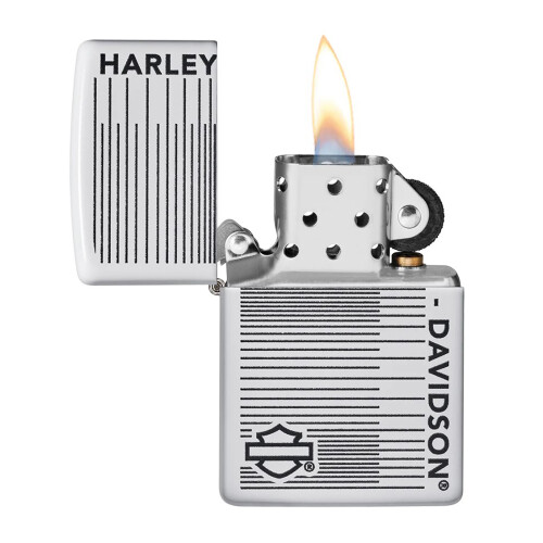 Zippo Zippo Harley Davidson Lighter Tyre Track White Matt Design Windproof Refillable 2