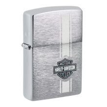 Zippo Harley Davidson Lighter Silver Brushed Chrome Logo Design Collectable New