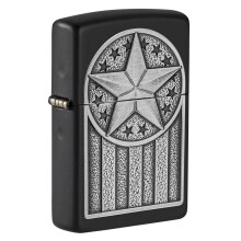 Zippo Lighter American Metal Emblem Windproof Flame Refillable Lighter Black