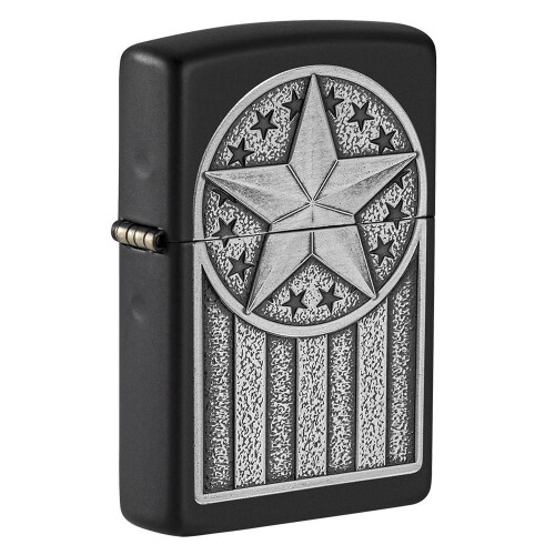 Zippo Zippo Lighter American Metal Emblem Windproof Flame Refillable Lighter Black
